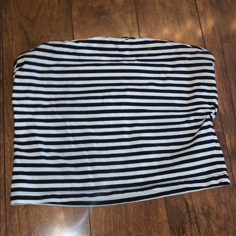 black and white striped tube top!!